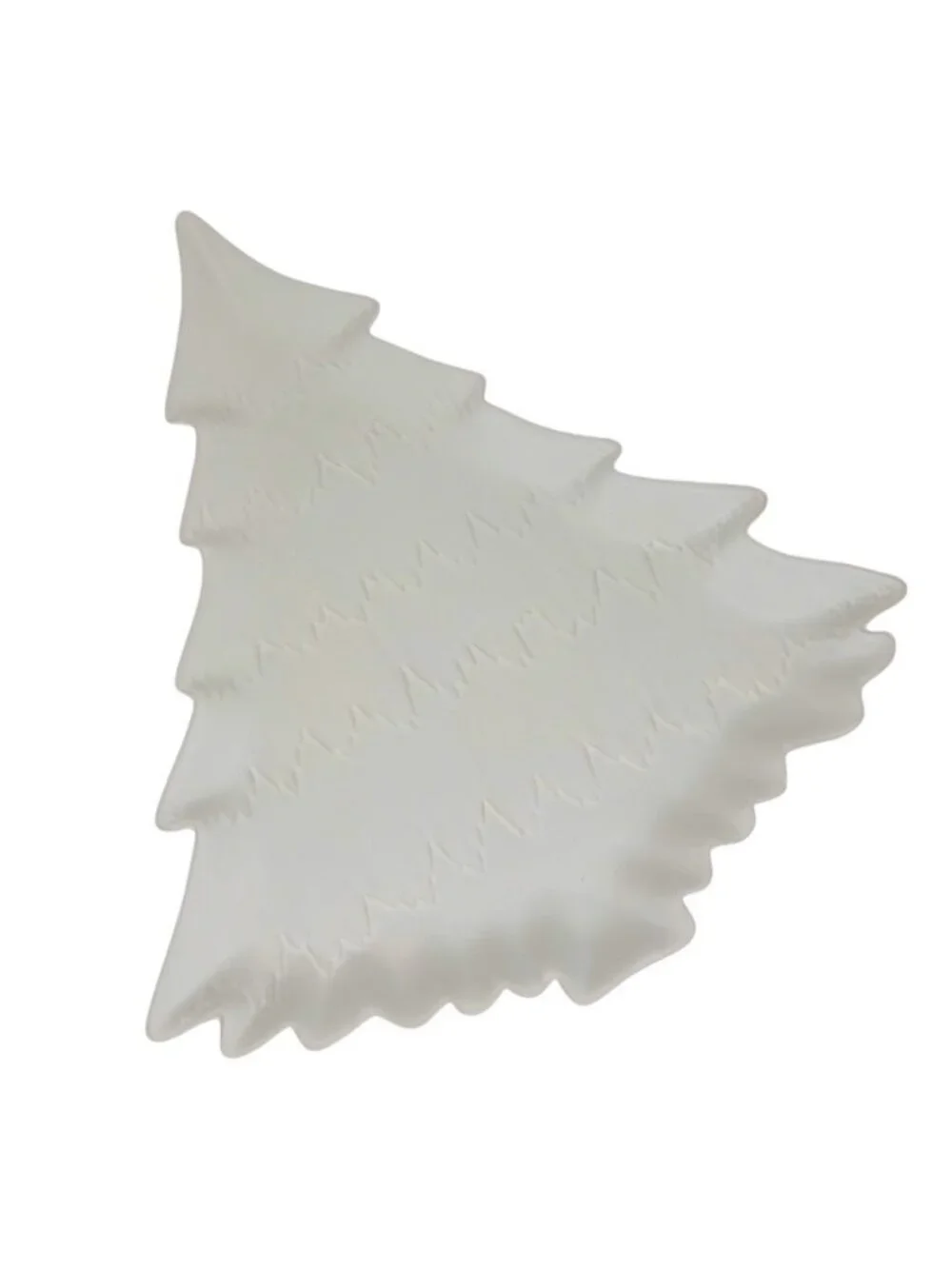 POTTERY BARN Holiday Tree Stoneware Serving platter Cream Collectible Like new